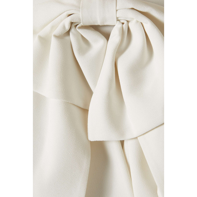 Mimya - Bow-tie Shirt in Crepe White