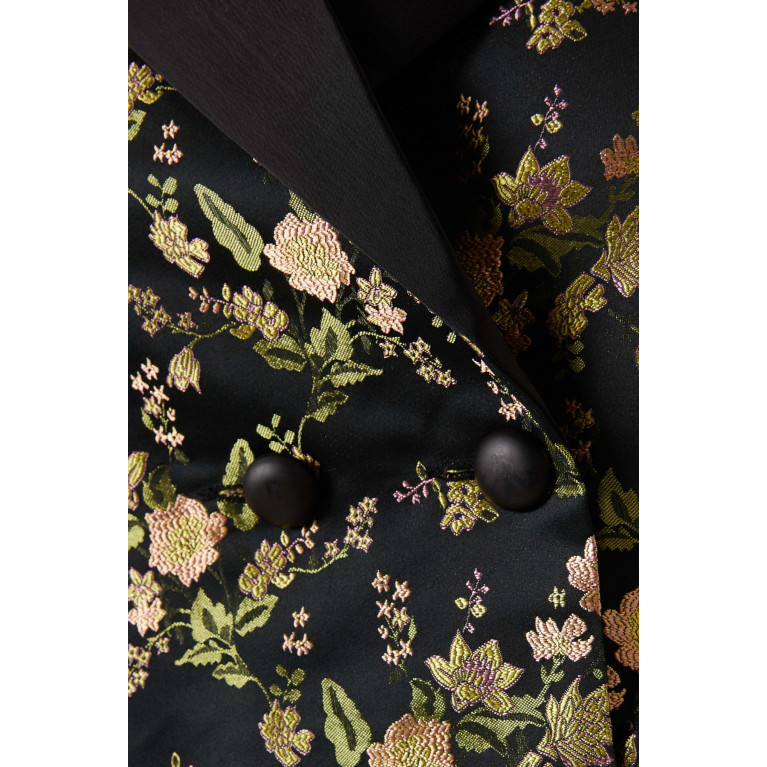 Mimya - Floral Crop Blazer in Jacquard