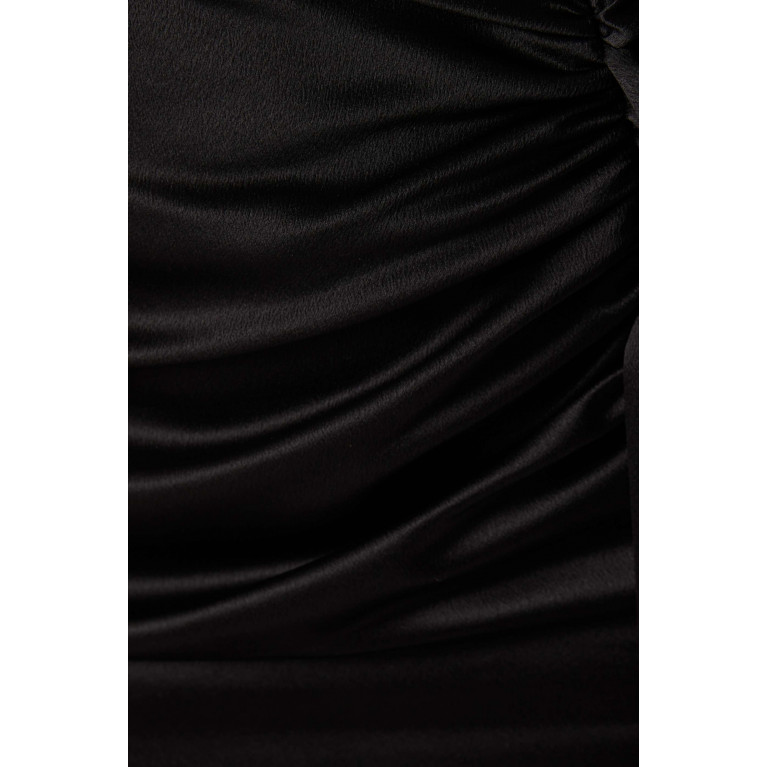 Mimya - Draped Midi Skirt in Satin Black