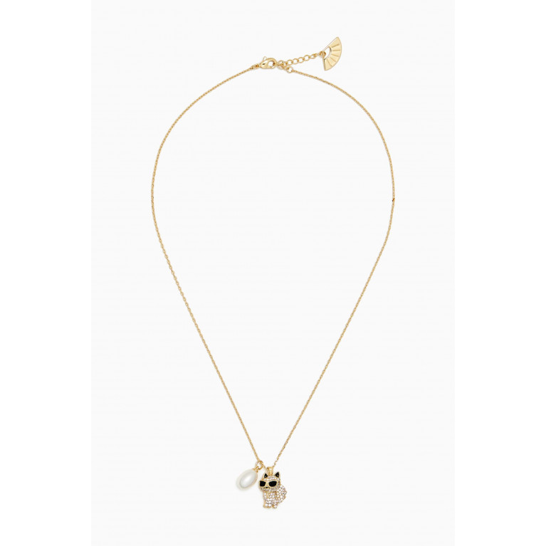 Karl Lagerfeld - K/Ikonik Choupette Pavé Necklace in Brass