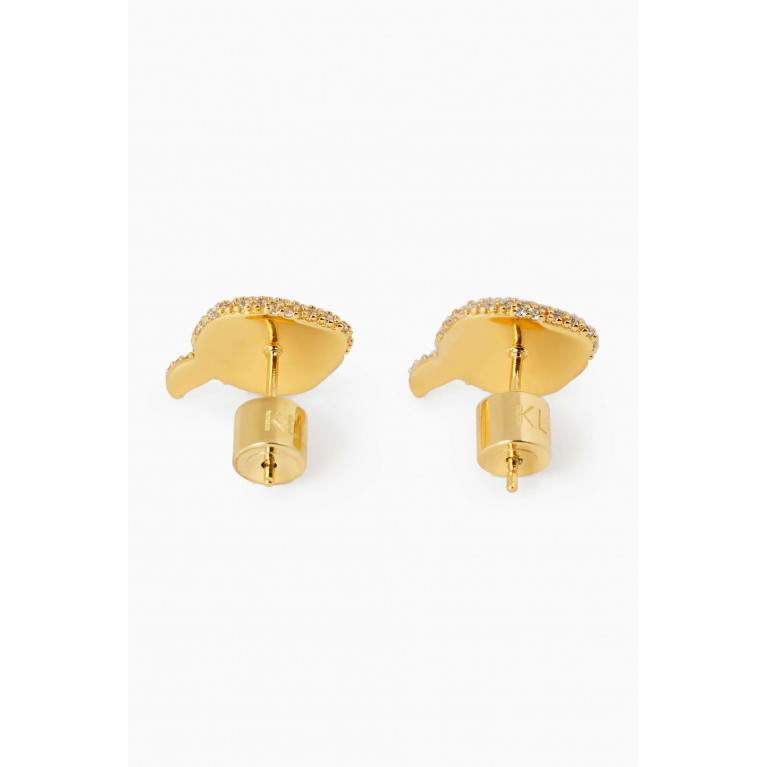 Karl Lagerfeld - K/Ikonik Pavé Stud Earrings in Brass