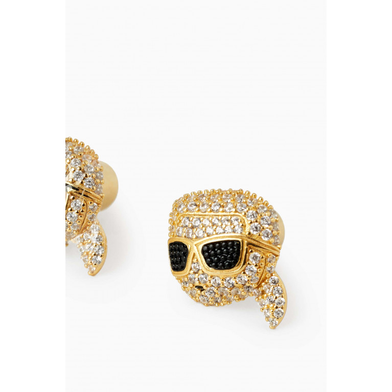 Karl Lagerfeld - K/Ikonik Pavé Stud Earrings in Brass