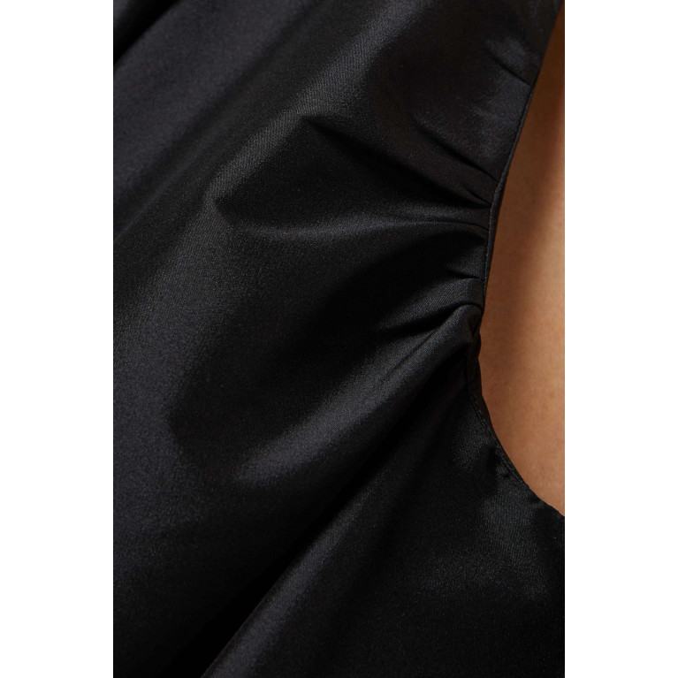 BERNADETTE - George Striped Dress in Taffeta Black