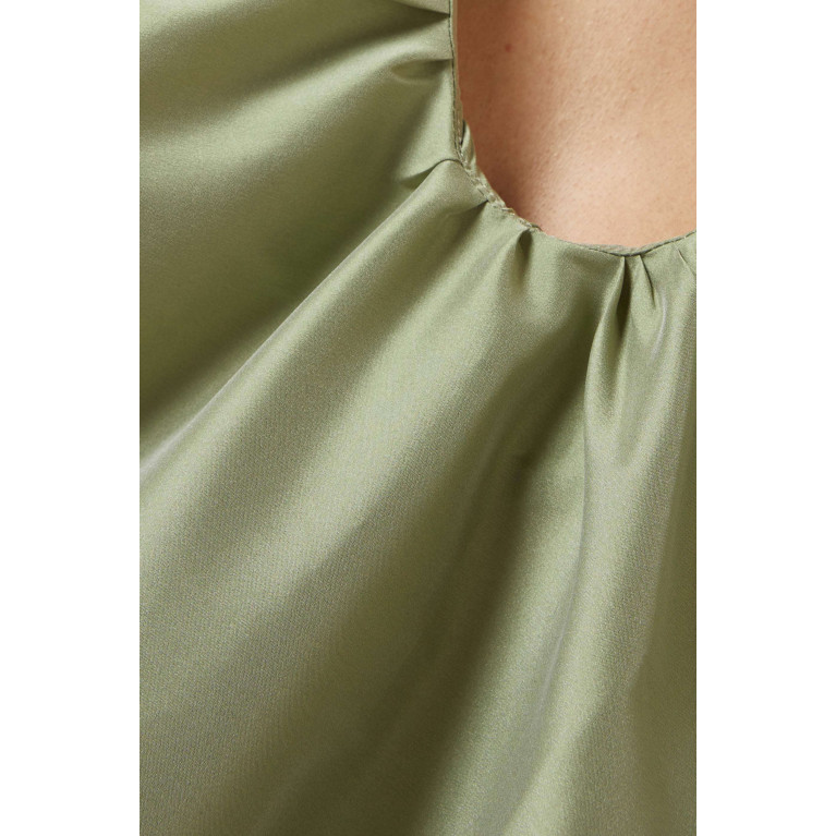 BERNADETTE - George Striped Dress in Taffeta Green