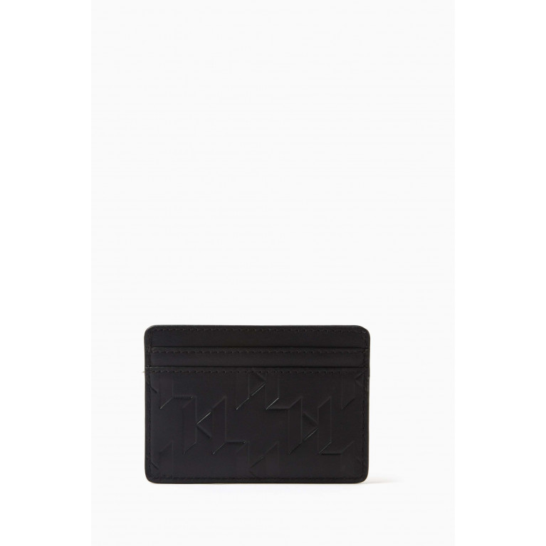 Karl Lagerfeld - Embossed Logo Monogram Card Holder in Leather