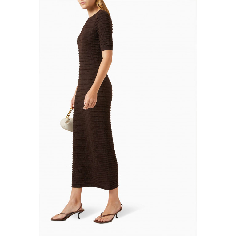 Frame - Smocked Maxi Dress in Cotton-knit