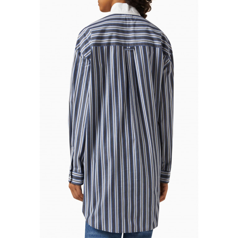 Sandro - Oversized Stripe Shirt in Cotton-poplin