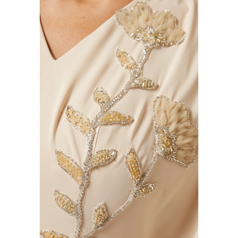 LAMMOUSH - Bead-embellished Cape Maxi Dress