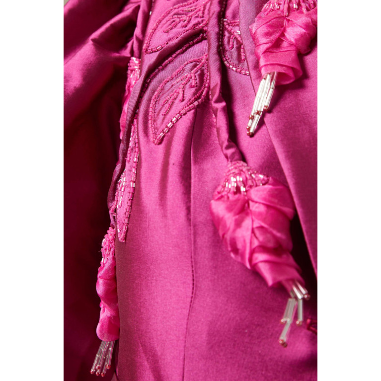 LAMMOUSH - Hand-embroidered Flared Maxi Dress