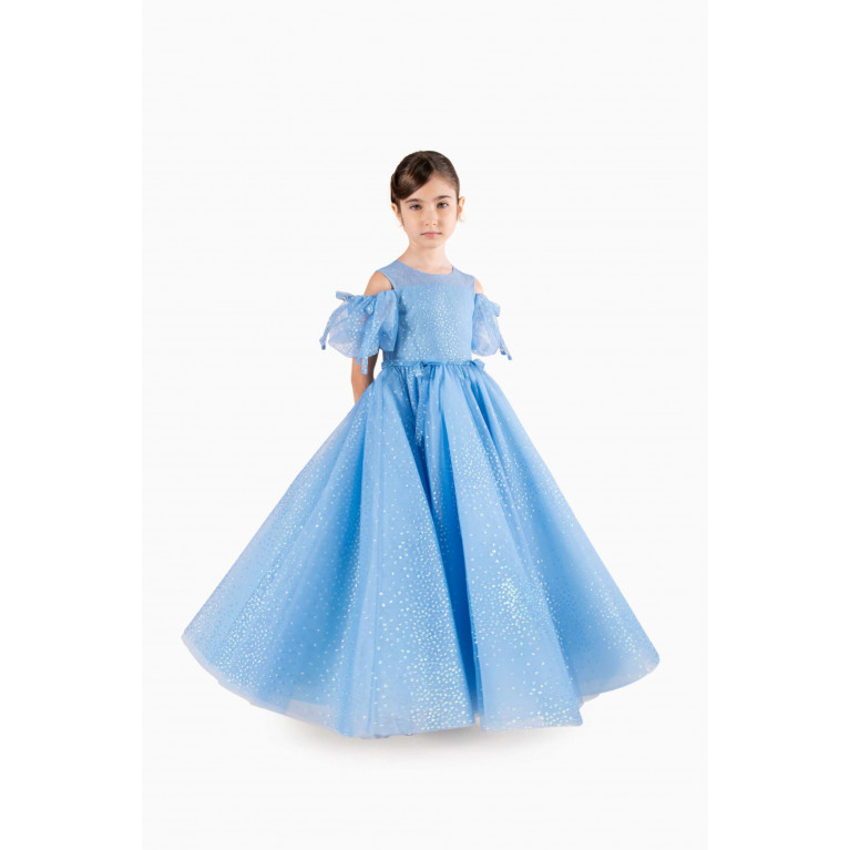 Marchesa Kids Couture - Glitter Embellished Gown in Tulle