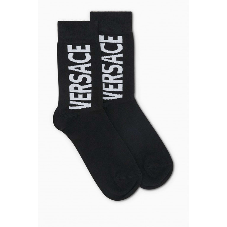 Versace - Logo Athletic Socks in Cotton-blend