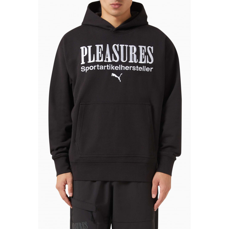Puma - x Pleasures Embroidered Hoodie in French Terry