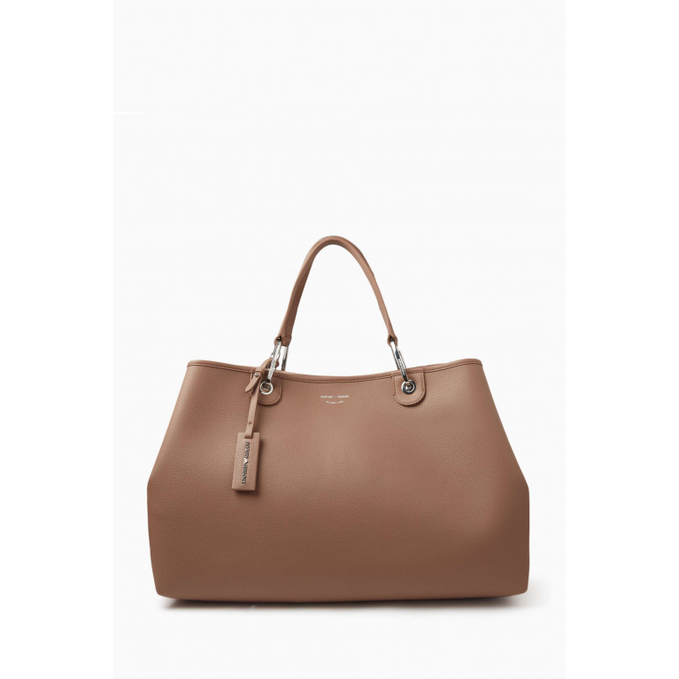 Emporio Armani - XL Logo-embossed Tote Bag in Eco-leather