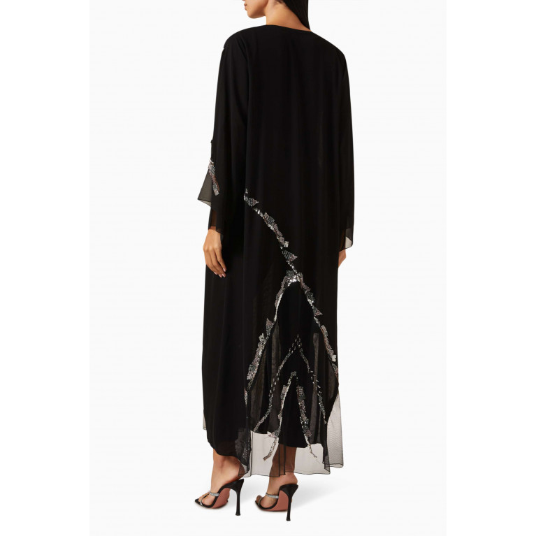 Rauaa Official - Sequin-embellished Abaya in Chiffon & Tulle