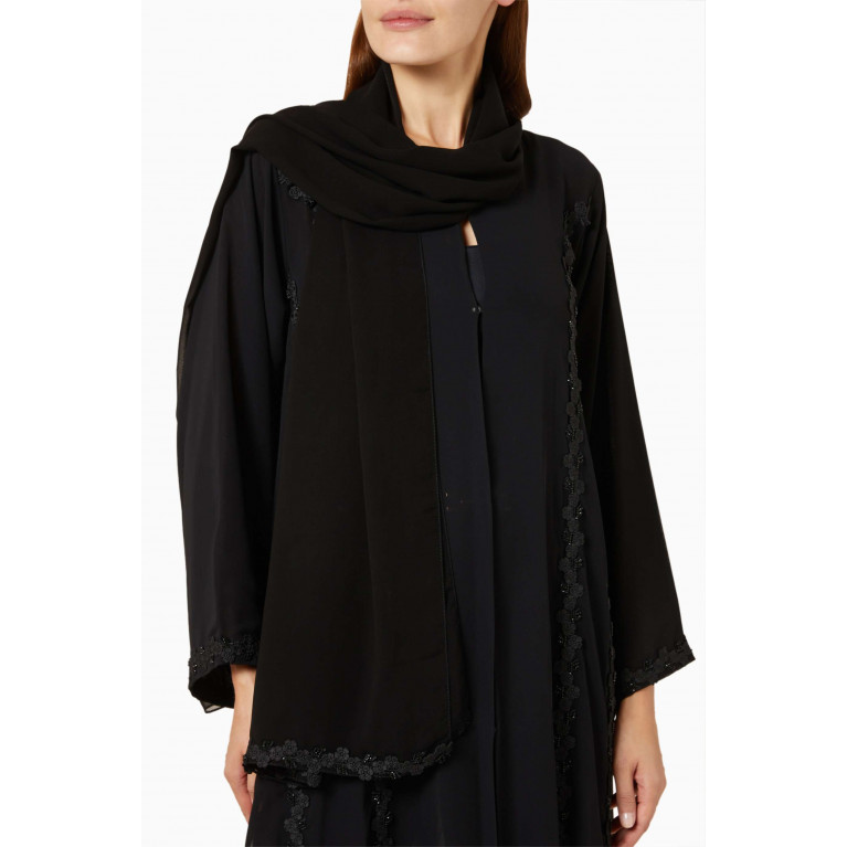 Rauaa Official - Floral Lace Abaya in Chiffon