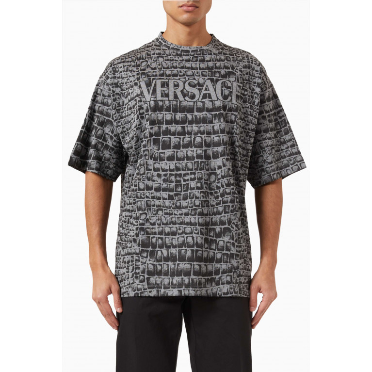 Versace - Coccodrillo Logo T-shirt in Cotton