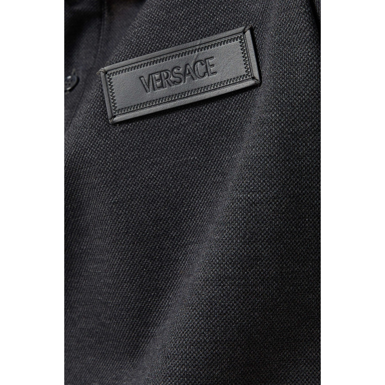Versace - Logo Polo T-shirt in Organic Cotton-piqué