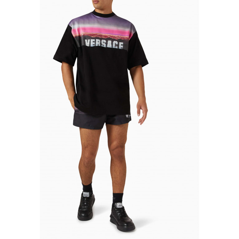Versace - Graphic-print Oversized T-shirt in Jersey