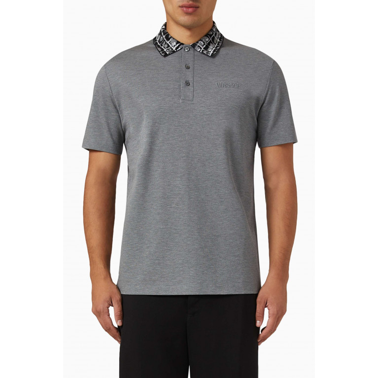 Versace - Logo Polo Shirt in Cotton-piqué