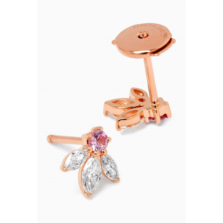 Fergus James - Pixie Wings Diamond & Sapphire Stud Earrings in 18kt Rose Gold