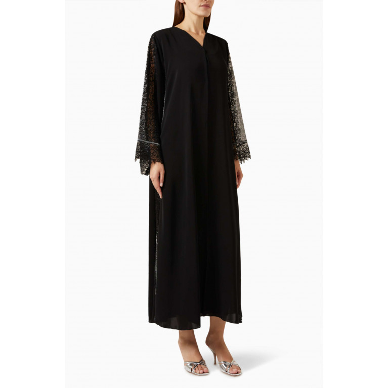 Rauaa Official - Embroidered Abaya in Organza-blend