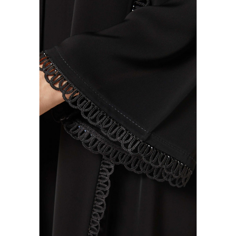 Rauaa Official - Loop Lace-trim Abaya in Nada