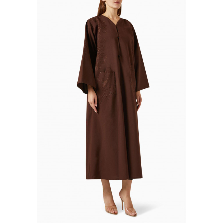 Rauaa Official - Laser Embroidered Abaya in Linen