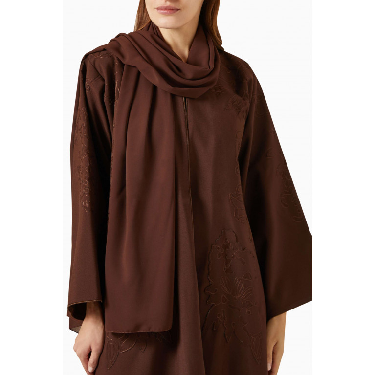 Rauaa Official - Laser Embroidered Abaya in Linen