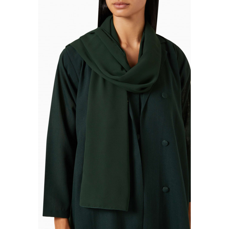 Rauaa Official - 3-piece Abaya Set in Linen Green