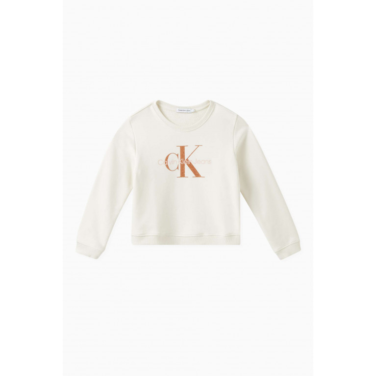 Calvin Klein - Logo-print Sweatshirt in Cotton Neutral