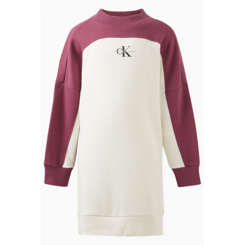 Calvin Klein - Colour-Block Sweatshirt Dress in Organic Cotton Blend