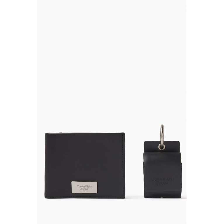 Calvin Klein Jeans - Logo Billfold Wallet & Airpods Case Gift Set in Leather