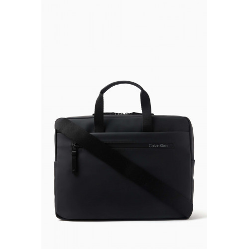 Calvin Klein - Rubberized Slim Conv Laptop Bag in Faux Leather
