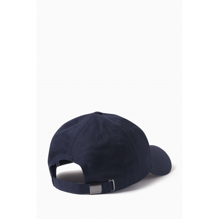 Calvin Klein - CK Bombed Metallic Logo Baseball Cap in Cotton Blue