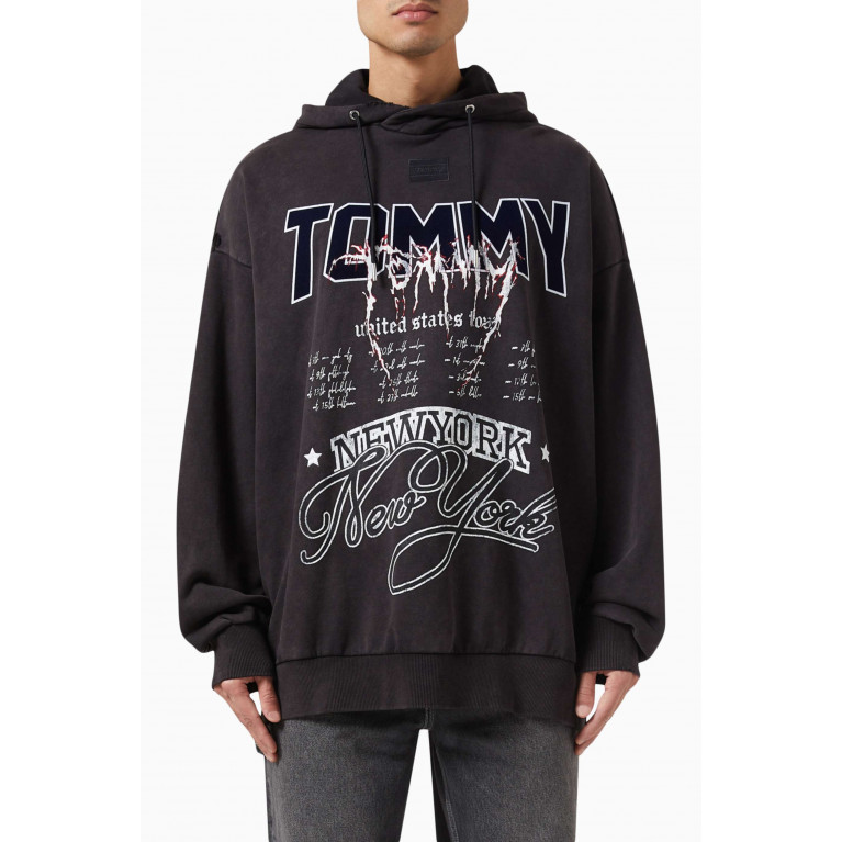 Tommy Jeans - Graphic Logo Drawstring Hoodie in Cotton