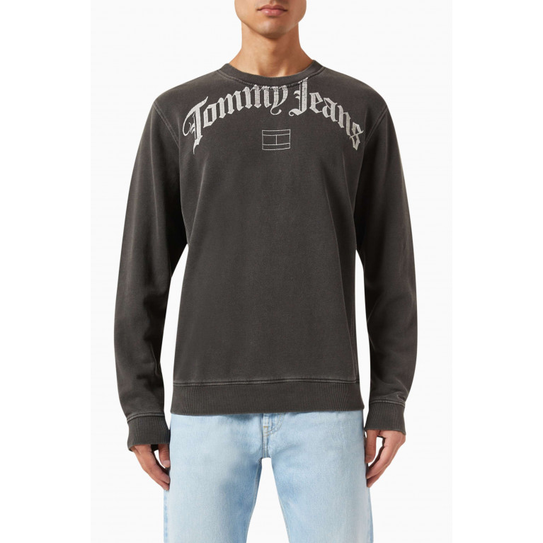 Tommy Jeans - Arch Logo Oversized Sweatshirt in Cotton