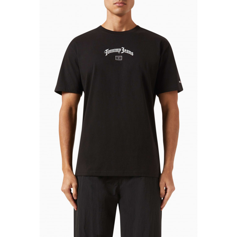Tommy Jeans - Arch Logo Classic T-shirt in Cotton Black