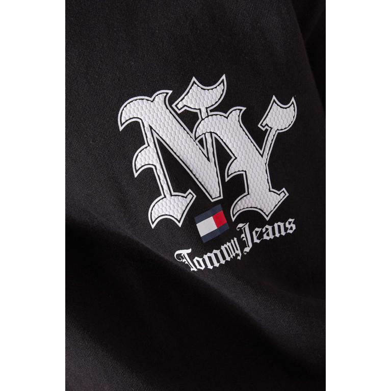 Tommy Jeans - New York Logo T-shirt in Jersey Black