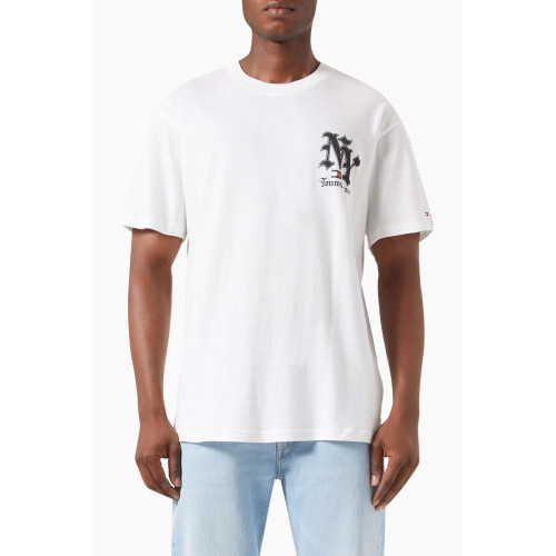 Tommy Jeans - New York Logo T-shirt in Jersey White