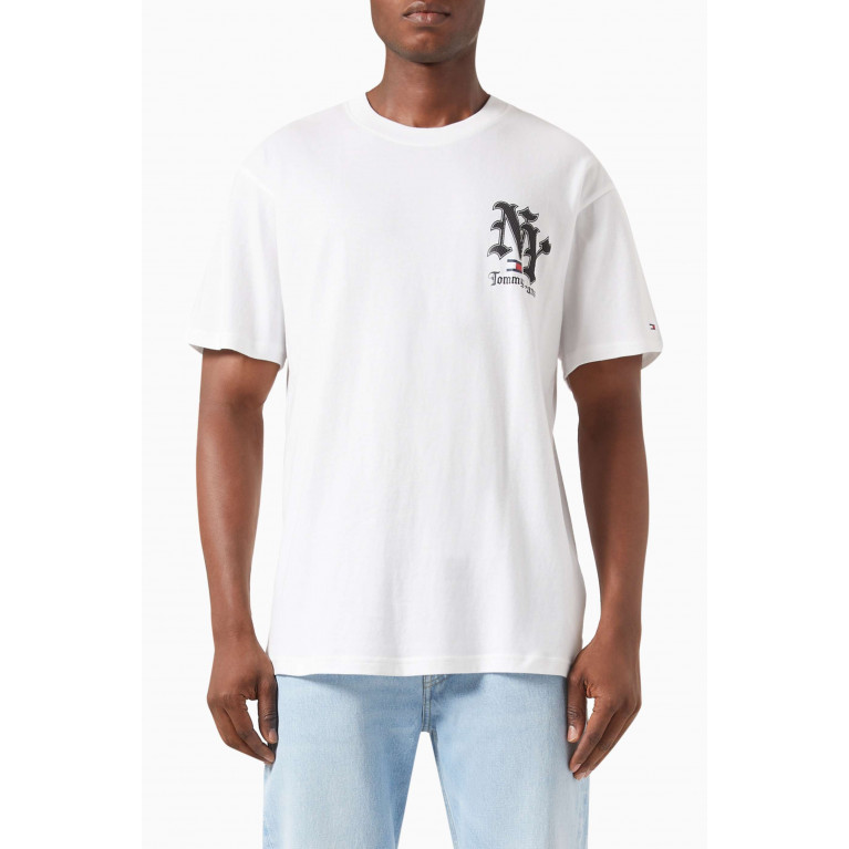 Tommy Jeans - New York Logo T-shirt in Jersey White