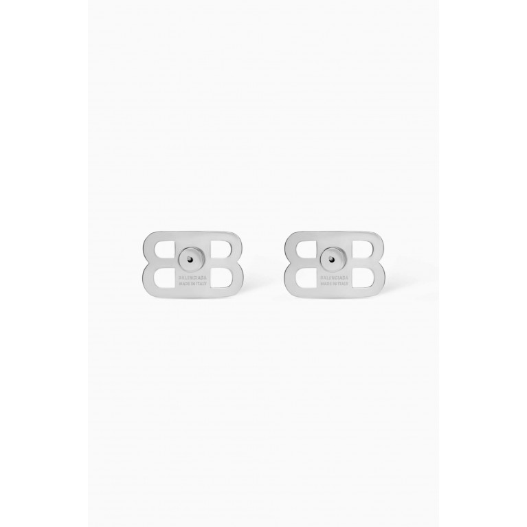 Balenciaga - BB 2.0 XS Rhinestones Earrings in Brass