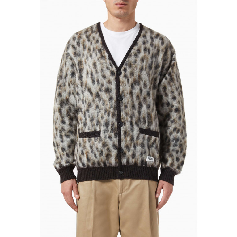 WACKO MARIA - Leopard-print Cardigan in Mohair Wool-blend