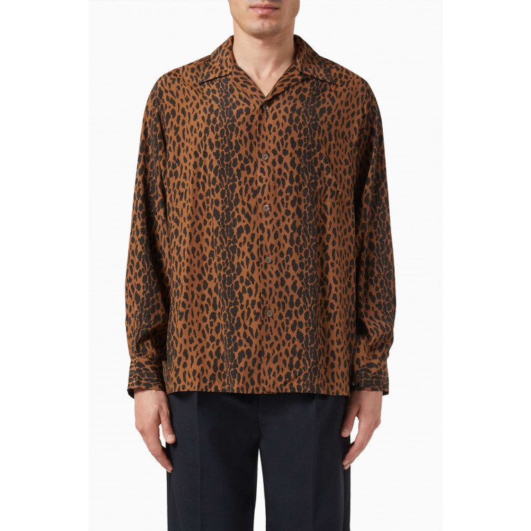 WACKO MARIA - Leopard-print Hawaiian Shirt in Rayon