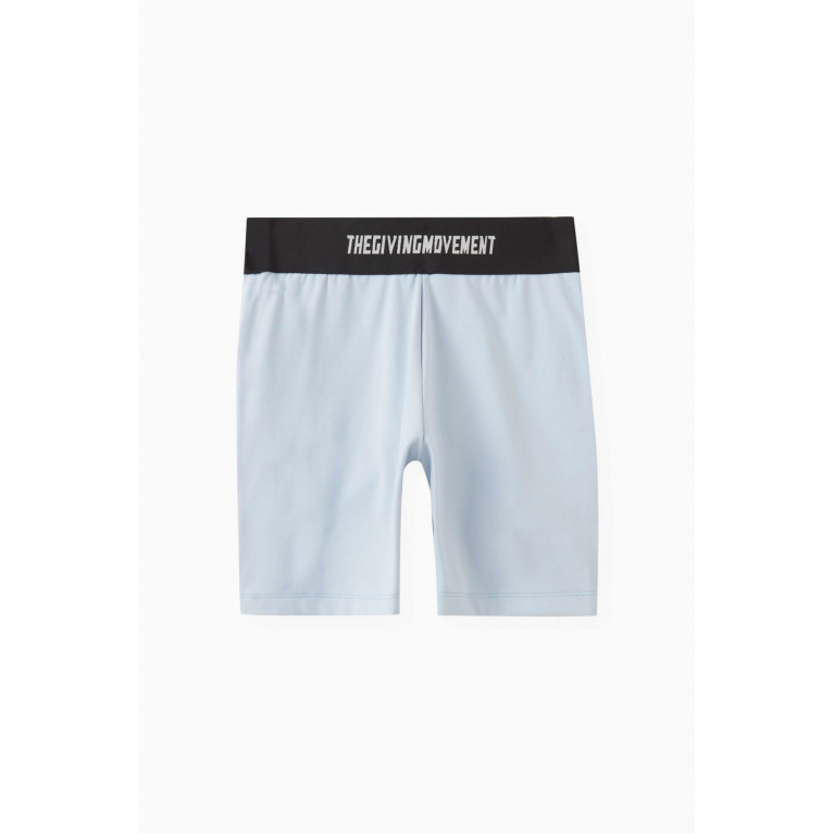 The Giving Movement - Logo Tape Biker Shorts in Recycled Softskin100© Blue