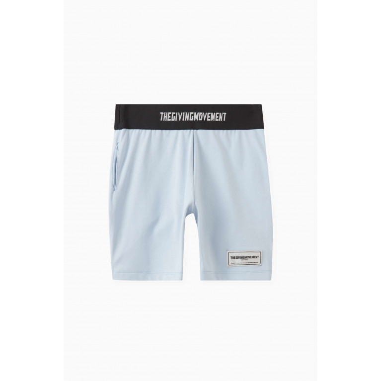 The Giving Movement - Logo Tape Biker Shorts in Recycled Softskin100© Blue