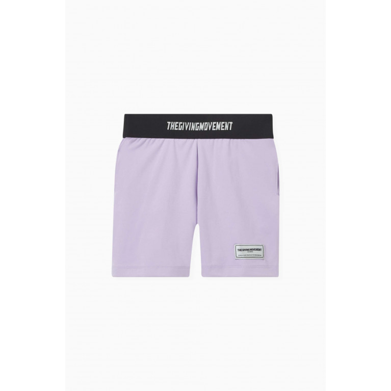 The Giving Movement - Logo Tape Biker Shorts in Recycled Softskin100© Purple