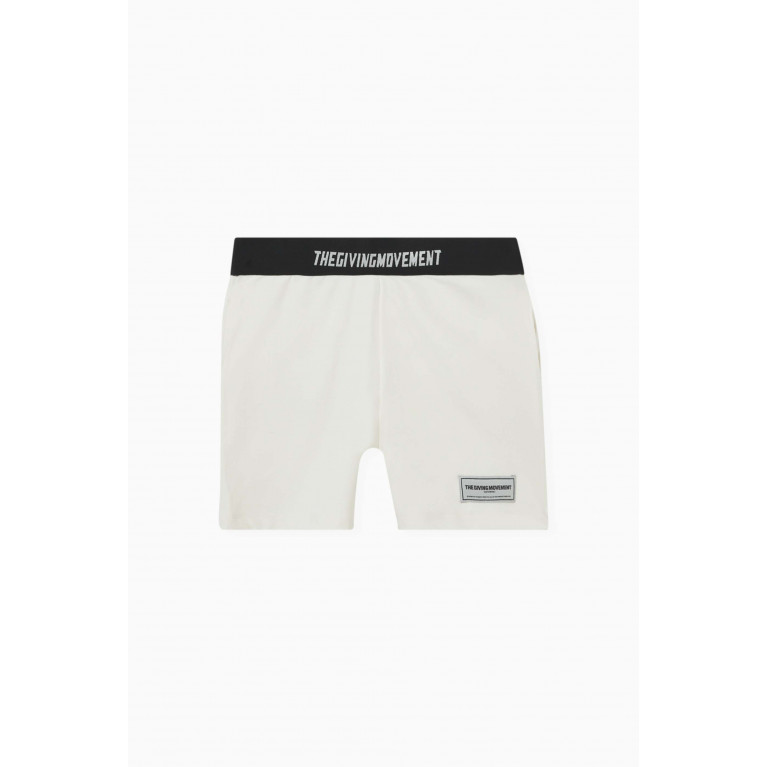 The Giving Movement - Logo Tape Biker Shorts in Recycled Softskin100© Neutral