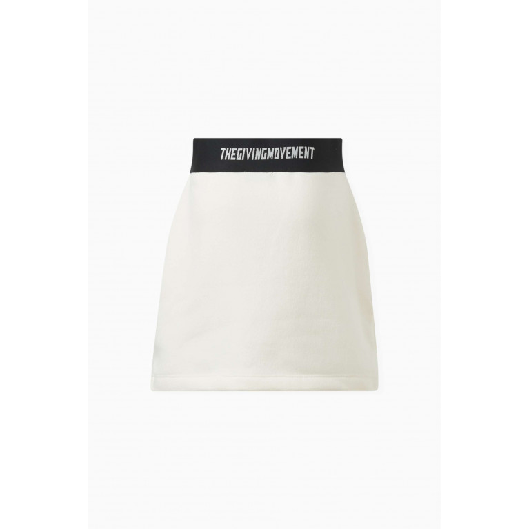 The Giving Movement - Logo Tape Skirt in Organic Cotton Neutral