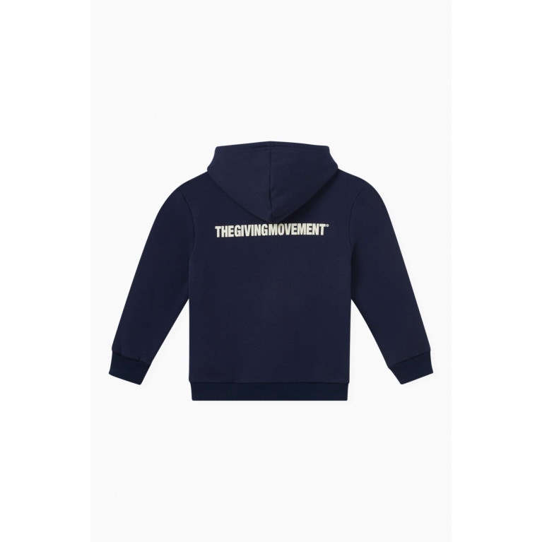 The Giving Movement - Zip Hoodie in Organic Cotton-blend Blue
