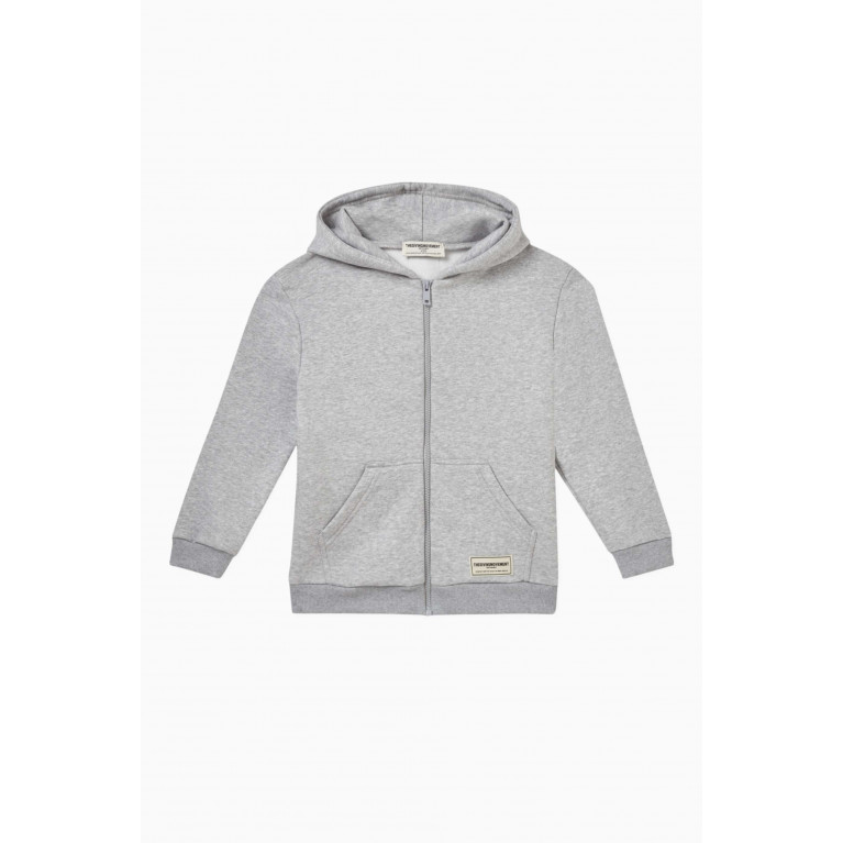 The Giving Movement - Zip Hoodie in Organic Cotton-blend Grey